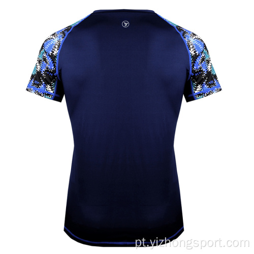 T-Shirt Moisture Wicking Dry Fit Preto Royal